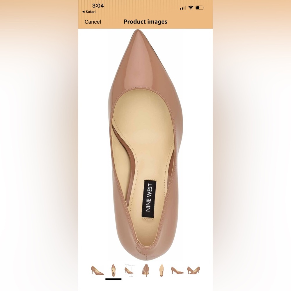 Nine west patsy clay patent stiletto heels pumps new in box 7m - Picture 2 of 6